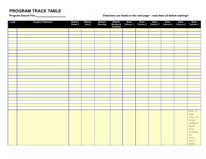 Program trace table