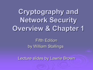 Cryptography and Network Security Overview &amp; Chapter 1 Fifth Edition