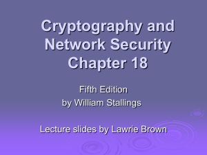 Cryptography and Network Security Chapter 18 Fifth Edition