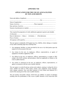  Application for the Use of AUB Facilities by Non-AUB Groups