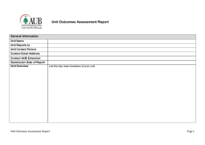 Unit Outcomes Assessment Report Template