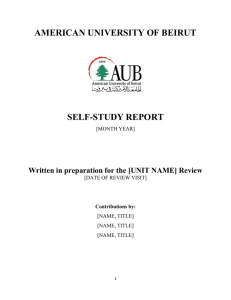  Unit Self-Study Report Template