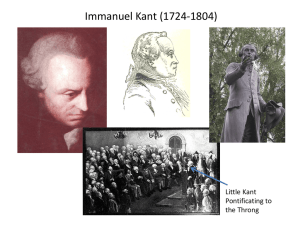 Immanuel Kant (1724-1804) Little Kant Pontificating to the Throng