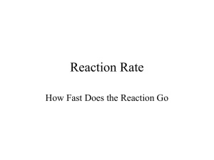 Reaction Rate How Fast Does the Reaction Go