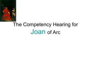 Joan of Arc Competancy Hearing PPT