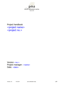 &lt;project name&gt; &lt;project no.&gt;  Project handbook