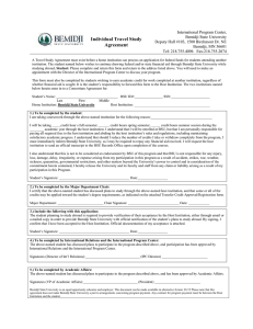 Individual Travel Study Agreement Form