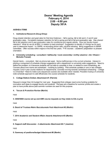 Dean s Council Notes February 4, 2011