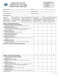 CT Student Teacher Observation Form