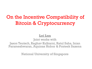 On the Incentive Compatibility of Bitcoin &amp; Cryptocurrency