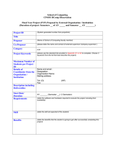 FYP Project Proposal Form by External Organisations