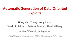 Automatic Generation of Data-Oriented Exploits Hong Hu