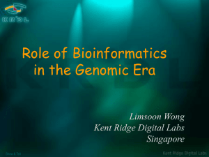 Role of Bioinformatics in the Genomic Era