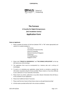 The Furnace Application Form A Foundry for Digital Entrepreneurs (SoC Incubation Centre)