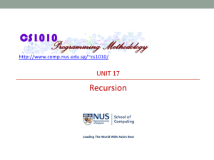 Unit 17: Recursion