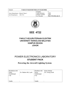 Powering the Aircraft Lighting System