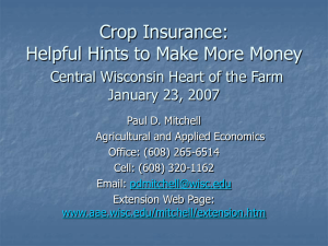 Crop Insurance: Expanded Hints and APH Analysis in Juneau and Adams Counties (Jan 2007)