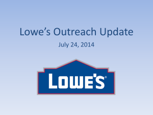 Lowe's Outreach Update
