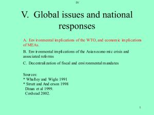 V A. Env. implications of the WTO