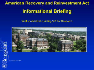 American Recovery and Reinvestment Act of 2009 (ARRA), Informational Briefing
