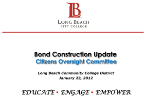 COC Bond Construction Update Presentation 1/23/12