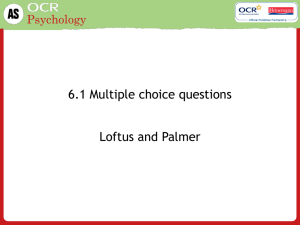 Loftus and Palmer Sample Revision Activity