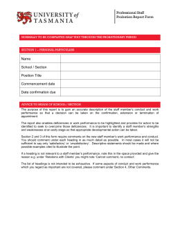 3 Month Probationary Period Review Template