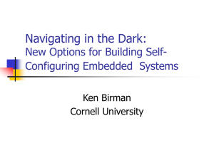 Navigating in the Dark: New Options for Building Self- Configuring Embedded Systems