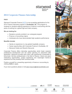 2014 Corporate Finance Internship
