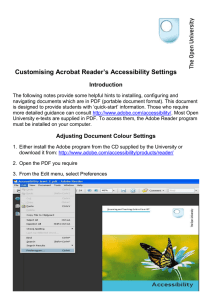 Acrobat Reader’s Accessibility Settings Customising Introduction