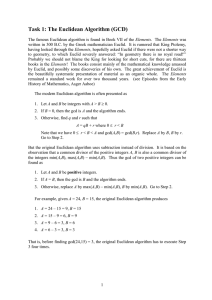 Task 1: The Euclidean Algorithm (GCD)