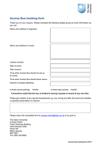 Access Bus booking form