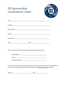 IIE Sponsorship Commitment Letter