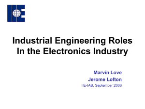 IE Electronic Industry Roles Oct. 19, 2006