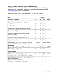 Student Chapter Promotion Materials Request Form 2008