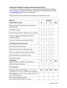 Professional Chapter Promotion Materials Request Form 2008