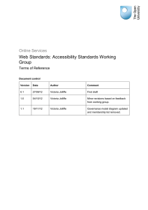 Web Standards: Accessibility Standards Working Group Online Services Terms of Reference