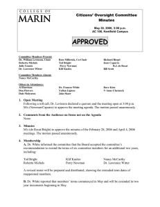 APPROVED Citizens’ Oversight Committee Minutes May 30, 2006, 3:00 p.m.