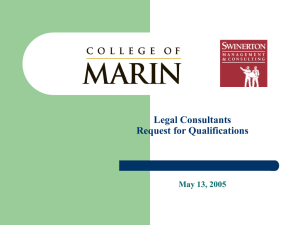 Legal Consultants Request for Qualifications May 13, 2005
