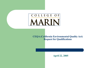 CEQA (California Environmental Quality Act) Request for Qualifications April 22, 2005