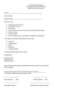 Science Grade Expectations Grade Expectation Sheet 2015-2016 Department: Special Education