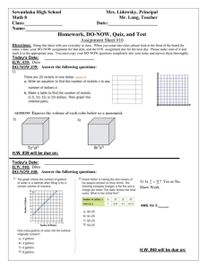 Math 8 HW DO NOW Assignment Sheet 10