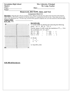 Math 8 HW DO NOW Assignment Sheet 13
