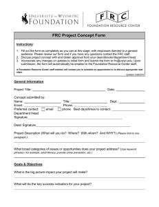 FRC Project Concept Form