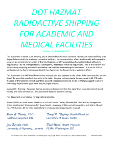 Radioactive Materials Shipping Workbook