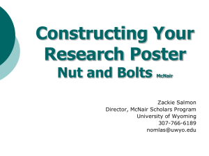 Constructing Your Research Poster Nut and Bolts Zackie Salmon