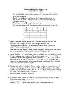 College Bound Math Problems #14 week of February 2, 2015
