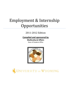 Employment and Internship Opportunities