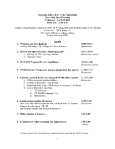 Wyoming School-University Partnership Governing Board Meeting Wednesday, April 29, 2015