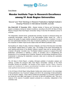 Masdar Institute Press Release